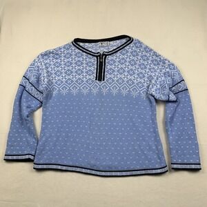 VTG Kite Strings 1/4 Zip Nordic Sweater Women's Large‎ Snowflake Winter Ski